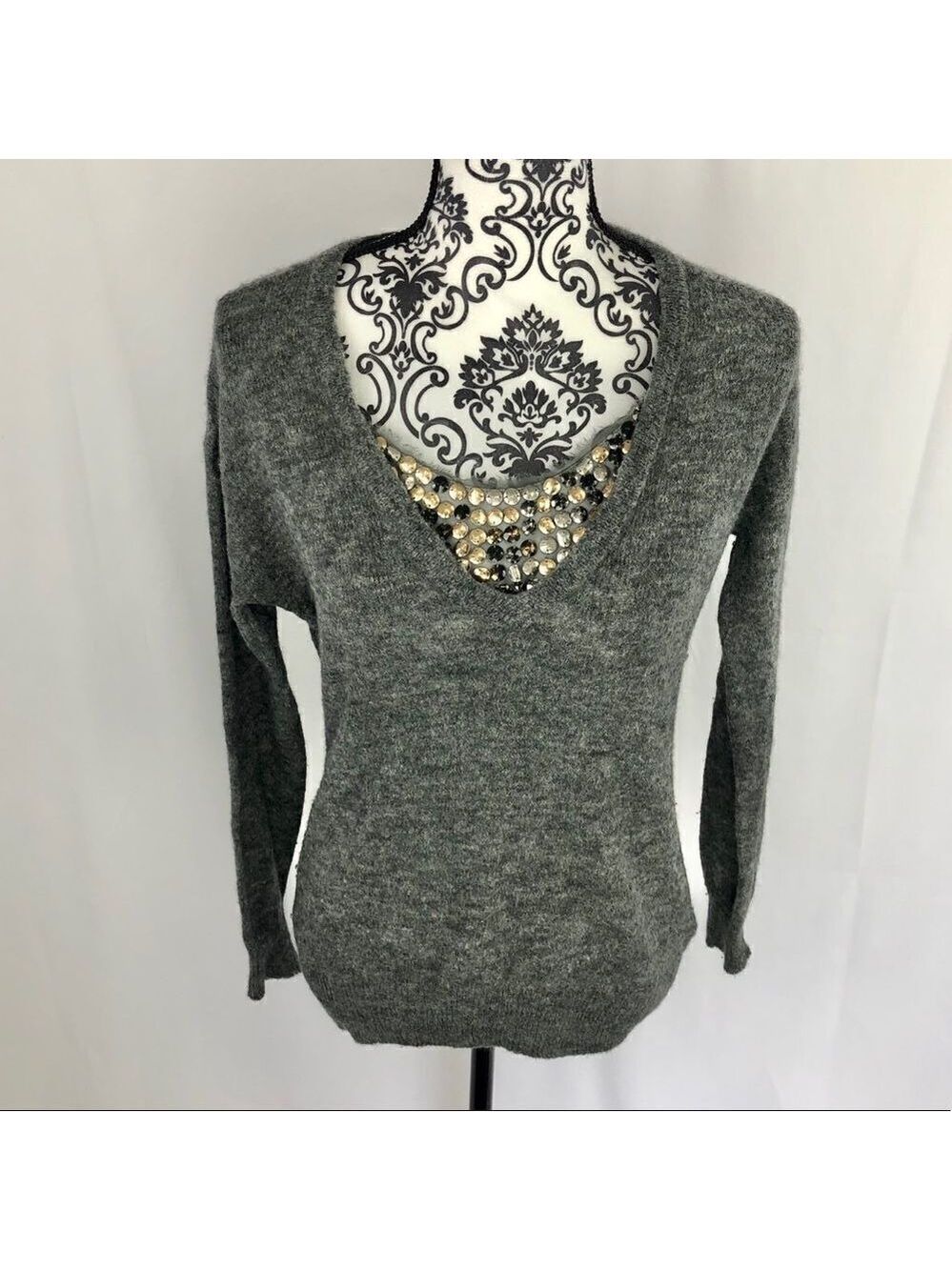 Tory Burch Alpaca Wool Blend Beaded Sweater